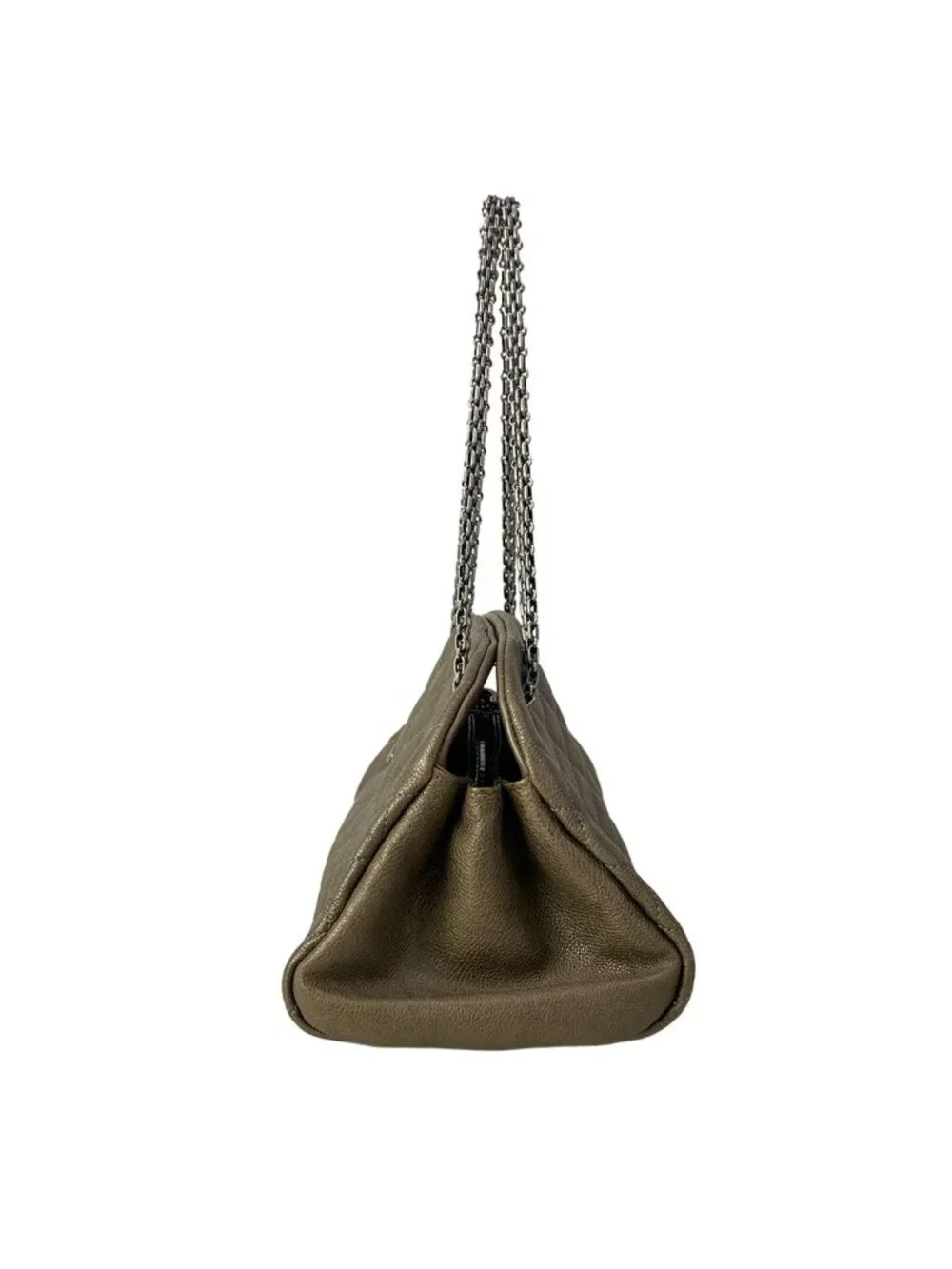 Chanel Shoulder Bag Mademoiselle Khaki Gold